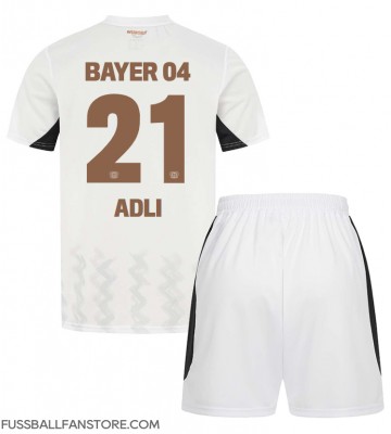 Bayer Leverkusen Amine Adli #21 Replik Auswärtstrikot Kinder 2024-25 Kurzarm (+ Kurze Hosen)